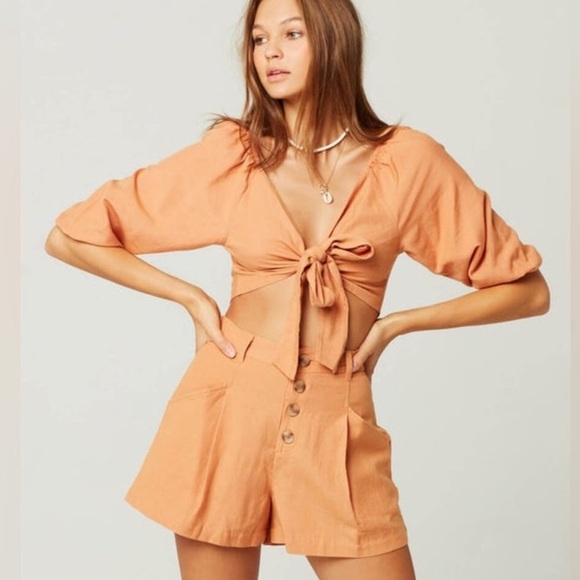 L*Space Penelope Cropped Top & Short Set in Toasted Sz S/M - Picture 1 of 7
